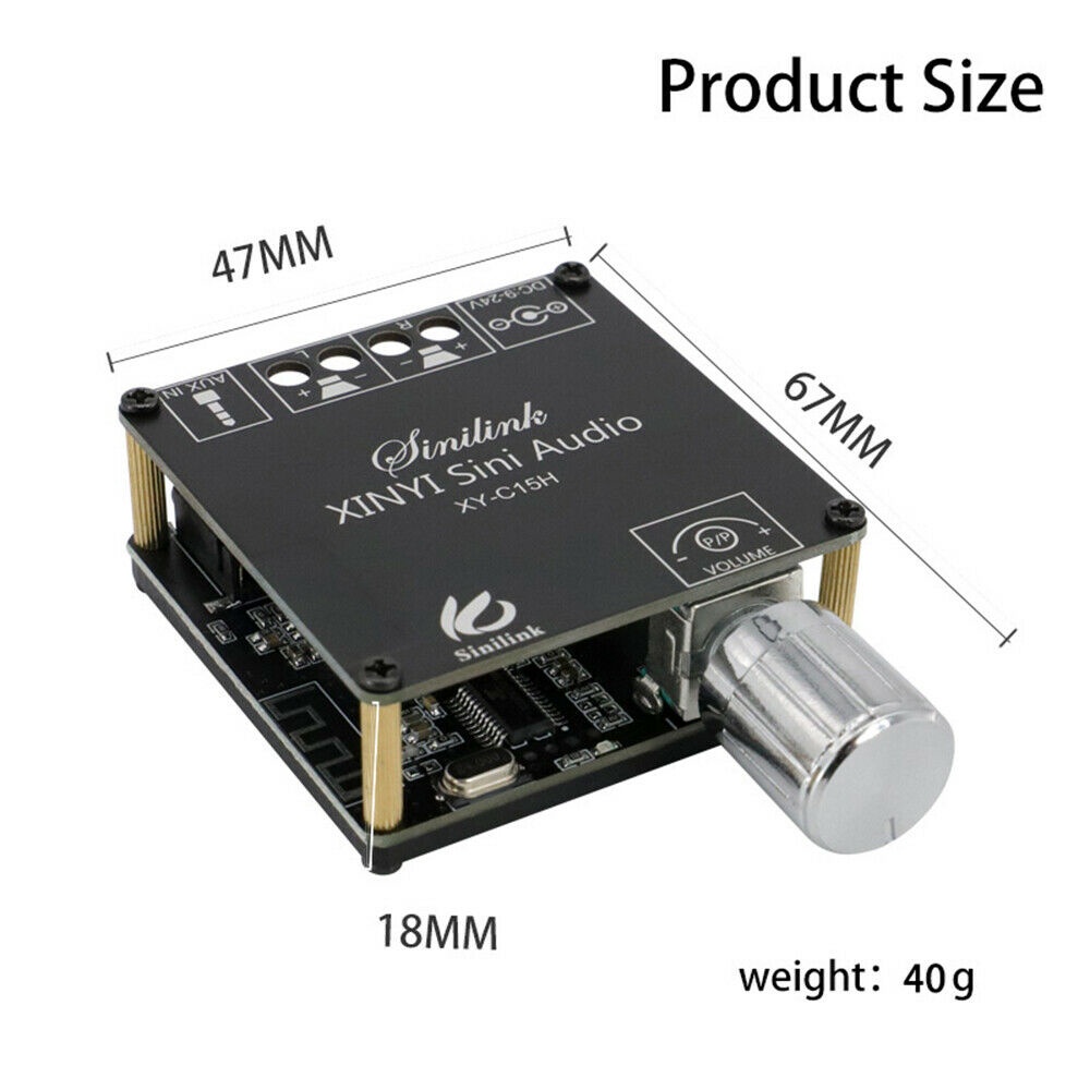 Bo Mạch khuếch đại công suất MINI Bluetooth 5.0 20Wx2 Shinyi âm thanh ClassD XY-C15H