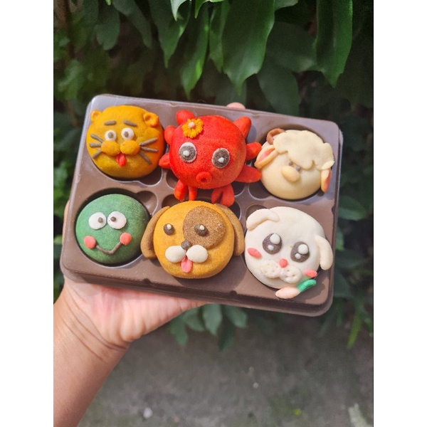 Bánh dứa mini hình thú. set 6 bánh/hộp