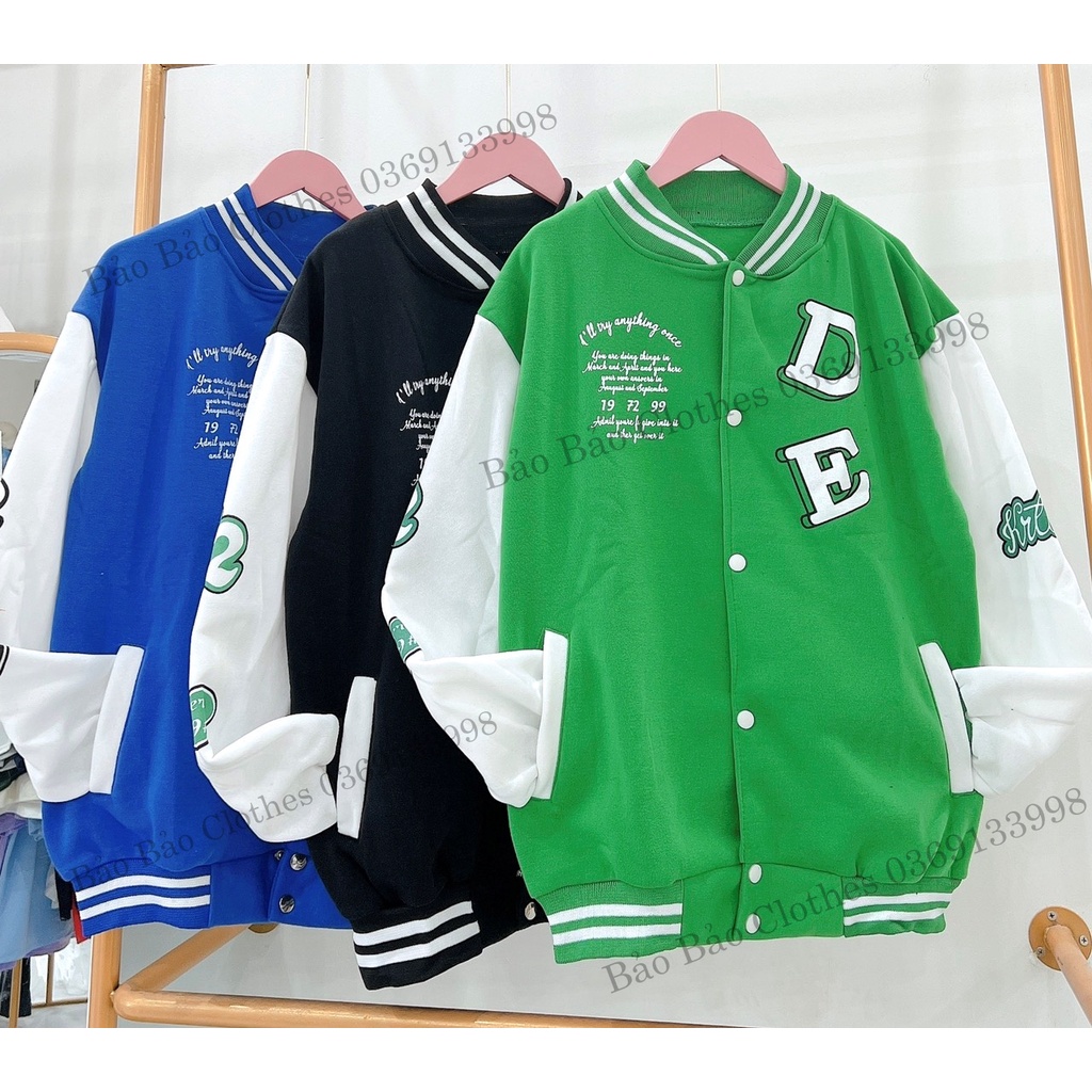 Áo Khoác DE Dáng Rộng Bomber Nam Nữ Unisex Dày Dặn Bo Tay Bồng Chất Nỉ Dày Đẹp