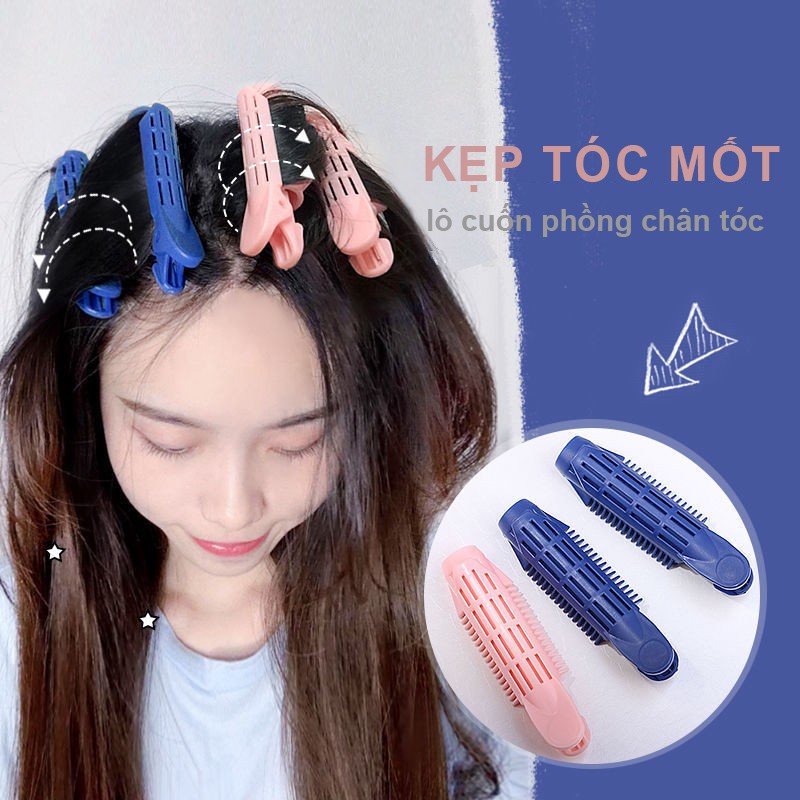 Kẹp phồng chân tóc KT6 lô cuốn tự dính tóc tạo độ bồng cho tóc Hàn Quốc lô cuốn tóc mái bay 10.5cm nhựa 5 màu