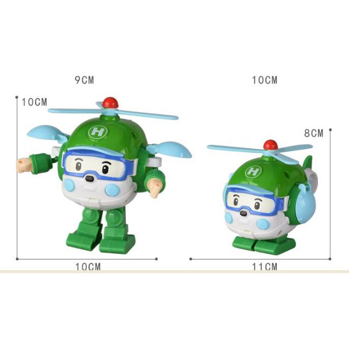 Bộ 6 xe biến hình Robocar Poli phim hoạt hình Poli và những người bạn hàng loại 1 đẹp nhựa an toàn - Hàng nhập khẩu