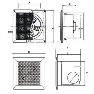 Quạt thông gió gắn trần LiOA (có ống thổi ngang) EVF24CU7