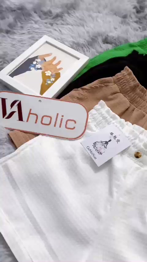 Quần short nữ cạp cao chun, ống rộng, chất tổ ong N080 | BigBuy360 - bigbuy360.vn