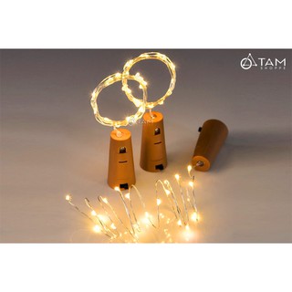 Dây đèn đom đóm nút chai 2m màu vàng ấm TTTM