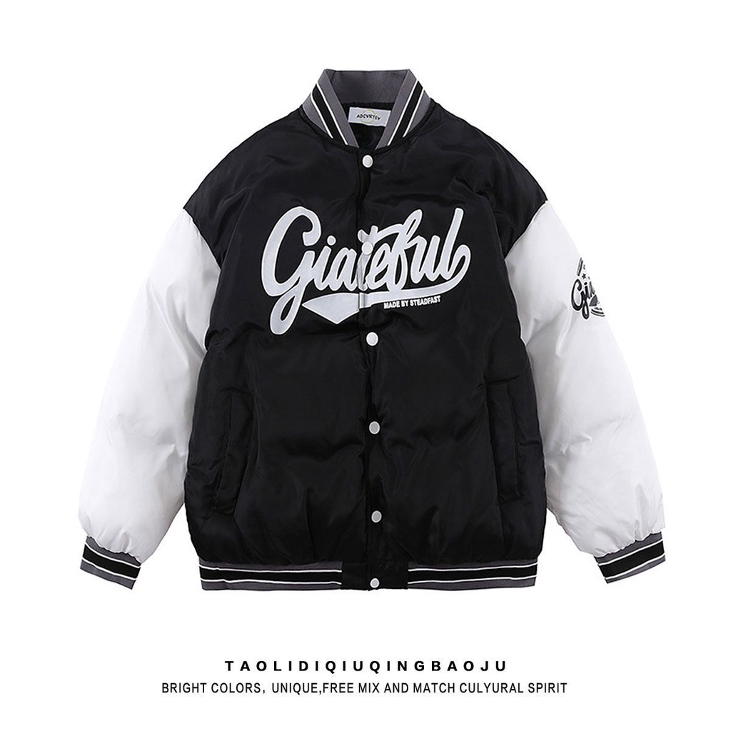 Plus Áo Khoác Bóng Chày Bằng Cotton Dày Dặn Dáng Rộng Thời Trang Mùa Thu 2022 Dành Cho Nữ