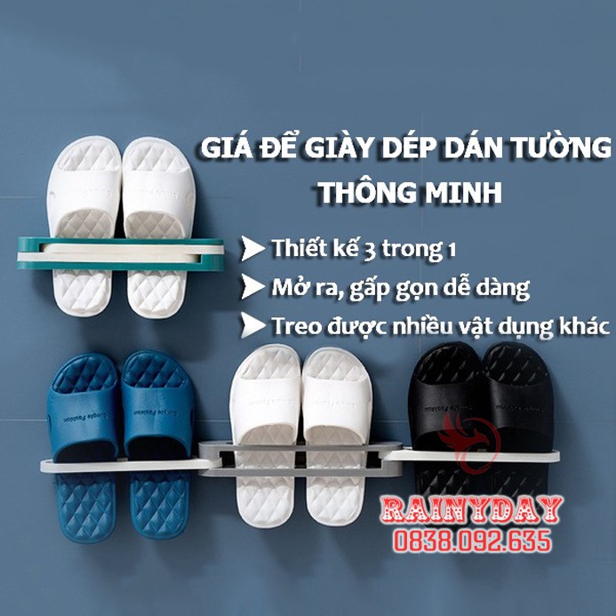 Giá kệ để giày dép dán treo tường thông minh trong nhà tắm mini bằng nhựa