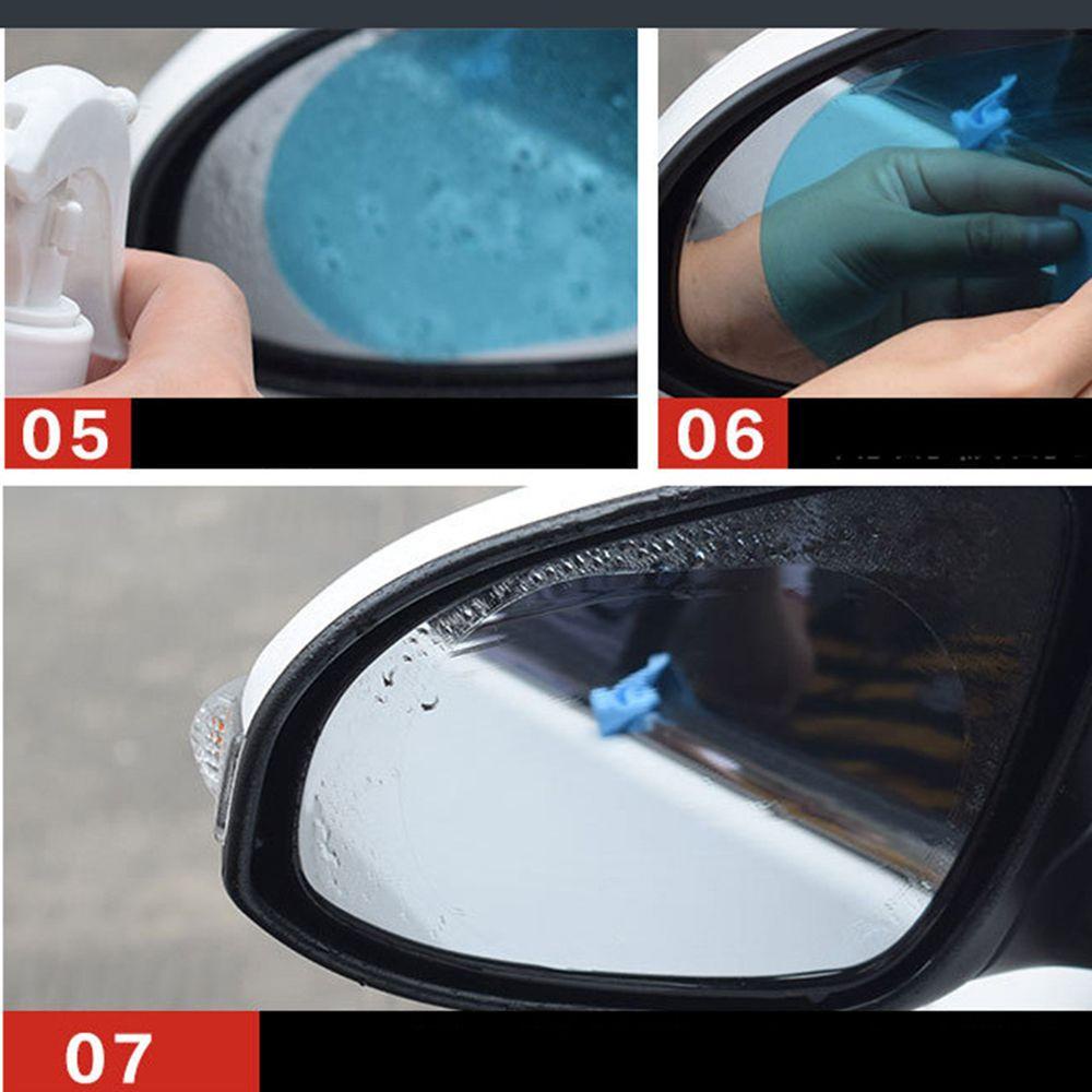 Bộ 2 Miếng Dán Kính Chiếu Hậu Xe Hơi Chống Nước Mưa Dáng Tròn/Vuông/Oval Trong Suốt