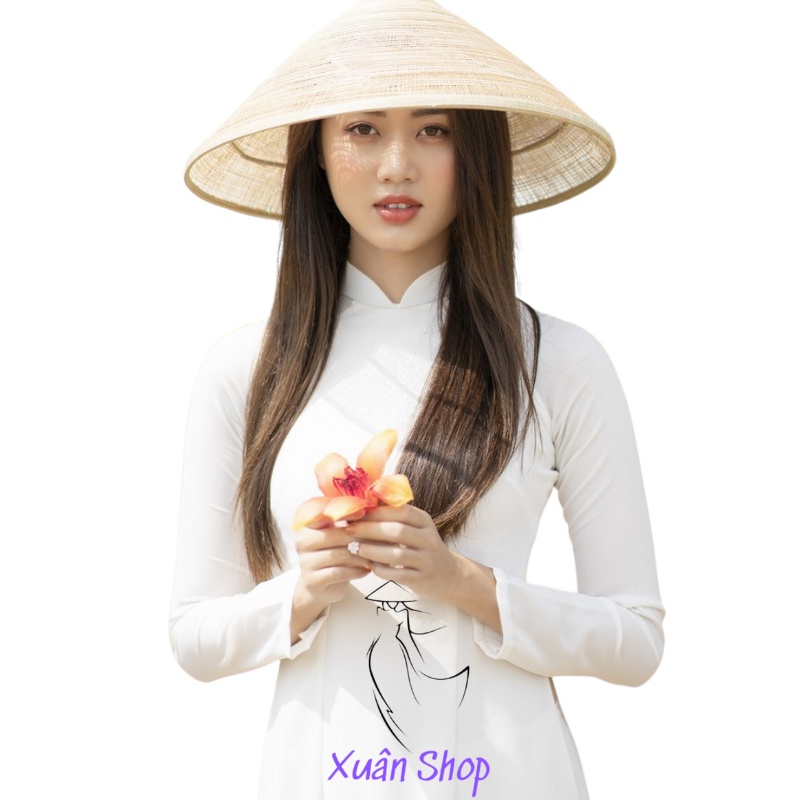 Áo dài trắng Sứ học sinh cổ truyền thống  02 tà LỤA NHẬT may sẵn