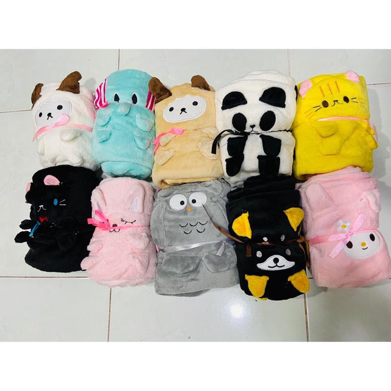 Chăn lông tuyết văn phòng chăn hè cho bé lông mềm mịn nhiều hình dễ thương kích thước 100cm x 80cm MiibooShi TB255222H