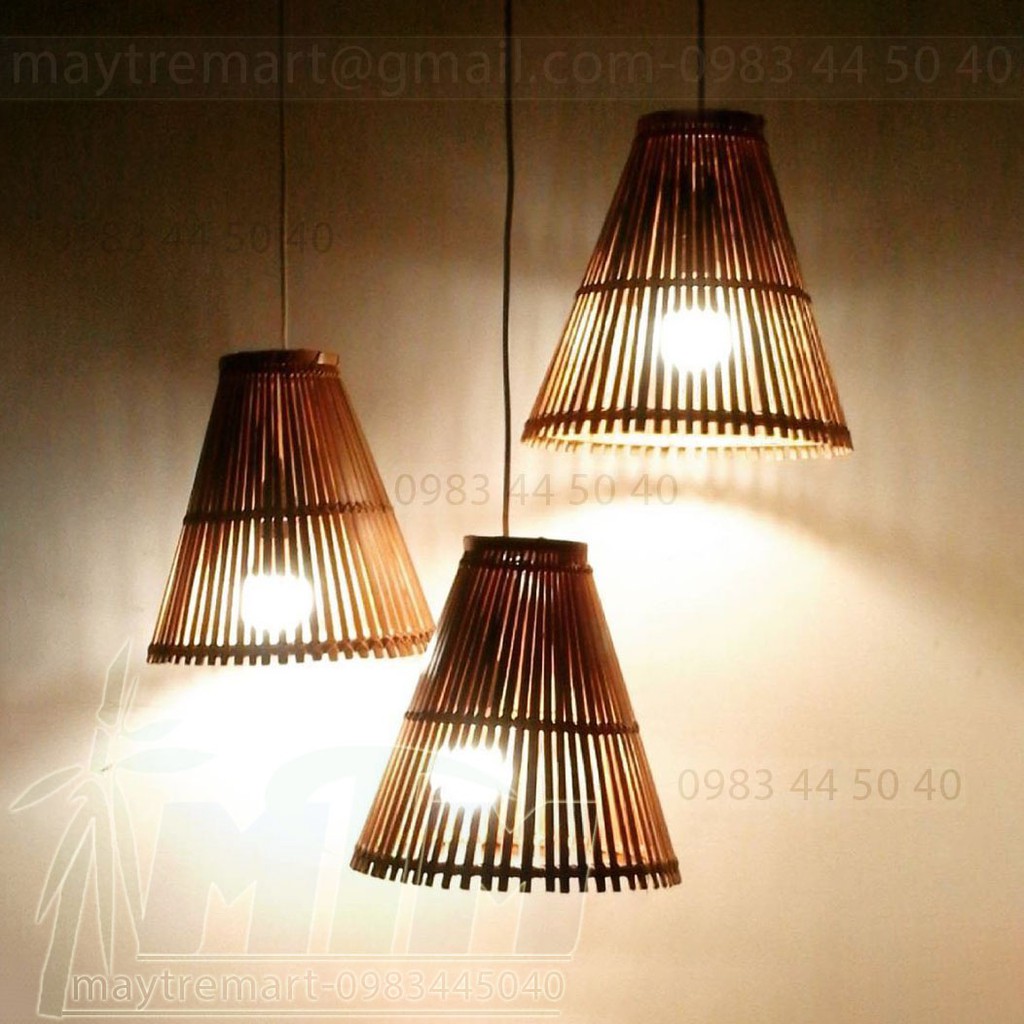 Đèn tre nơm xòe MTDT22 - Đèn mây tre, Đèn trang trí, Đèn treo thả