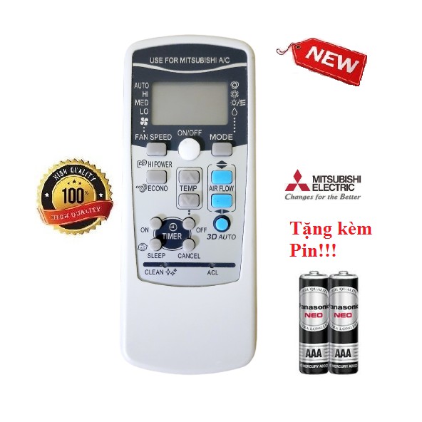 Điều khiển điều hòa Mitsubishi 1&amp;2 chiều Inverter các dòng  MSY- MSZ- MS- Hàng tốt 100% Tặng kèm Pin