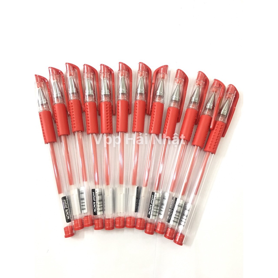 Bút gel nước Mini Cenvava viết siêu êm 0.5mm màu đỏ [VPP Hải Nhật]
