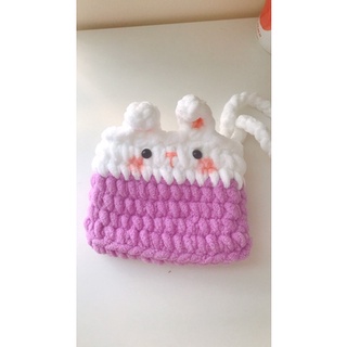 Túi thỏ bằng len bông sữa handmade