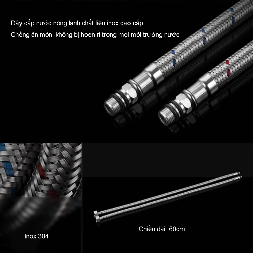 Vòi Rửa chén bát nóng lạnh cắm chậu Richome OS601 inox 304 nguyên khối - Bảo hành 03 năm toàn quốc