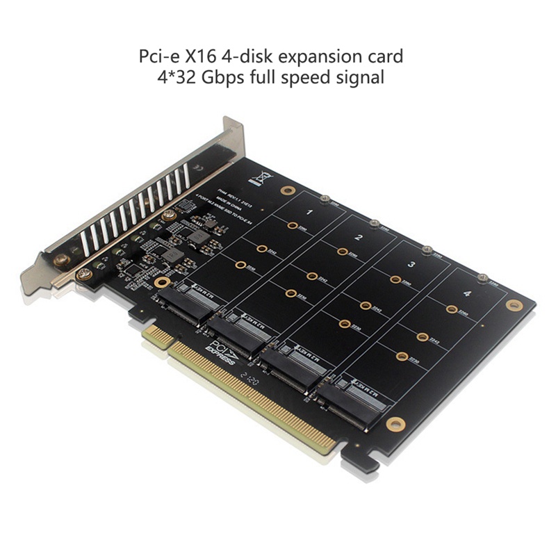 Card Mở Rộng 4 Chân NVME RAID PCI-E X16 Dapter Hỗ Trợ Thẻ Mở Rộng M. 2 NVME Giao Thức SSD M.2 Thiết Bị PCI-E