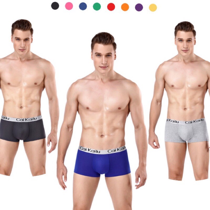 Quần Lót Đùi Boxer Nam Lụa Lạnh Mềm Mịn Mát Màu Nổi Bật Cá Tính - Lucky Girl shop