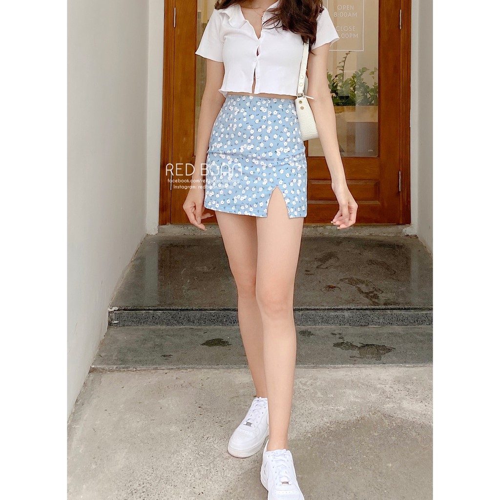 Chân váy hoa mini - Floral skirt - RED BEAN | BigBuy360 - bigbuy360.vn