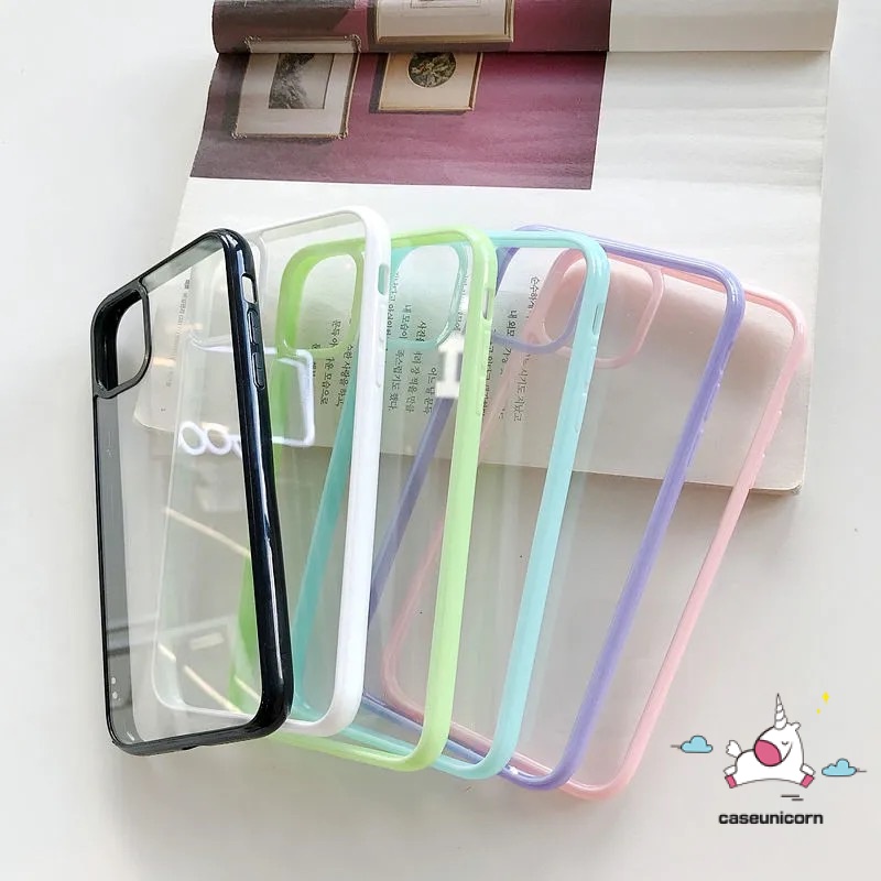 Ốp điện thoại silicon mềm trong suốt màu kẹo thích hợp cho iPhone 11 12 13 Pro MAX 6 6s 7 8 Plus X XR XS MAX SE