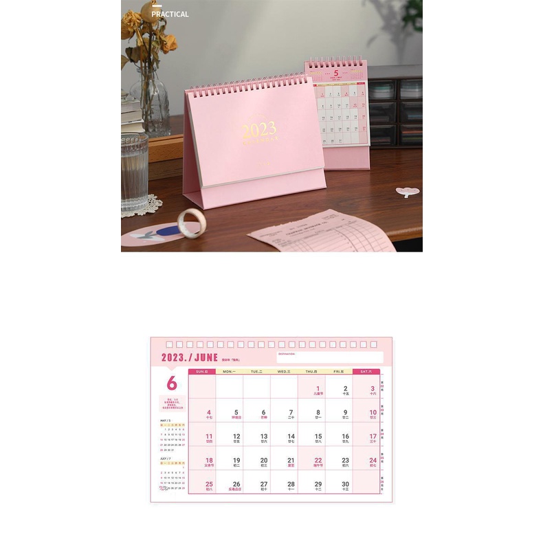 Lịch Để Bàn 2023 Đơn Giản Kèm Sticker Trang Trí Sáng Tạo