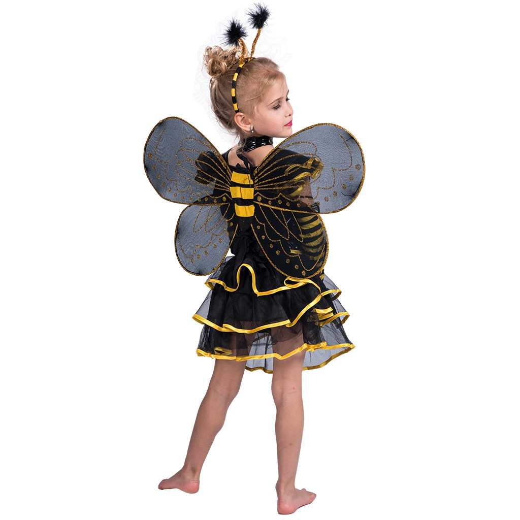 [HÌNH THẬT] Đồ hóa trang trẻ em - Váy Ong đen ngắn | Black bee costume - Yay