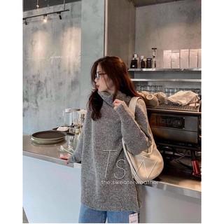 Áo nỉ muối tiêu cổ lọ trùm mông dáng rộng