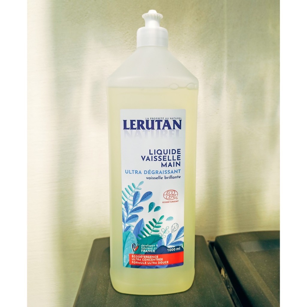Nước Rửa Bát Đậm Đặc Hữu Cơ Hương Chanh Lerutan - 1 Lít - Pháp