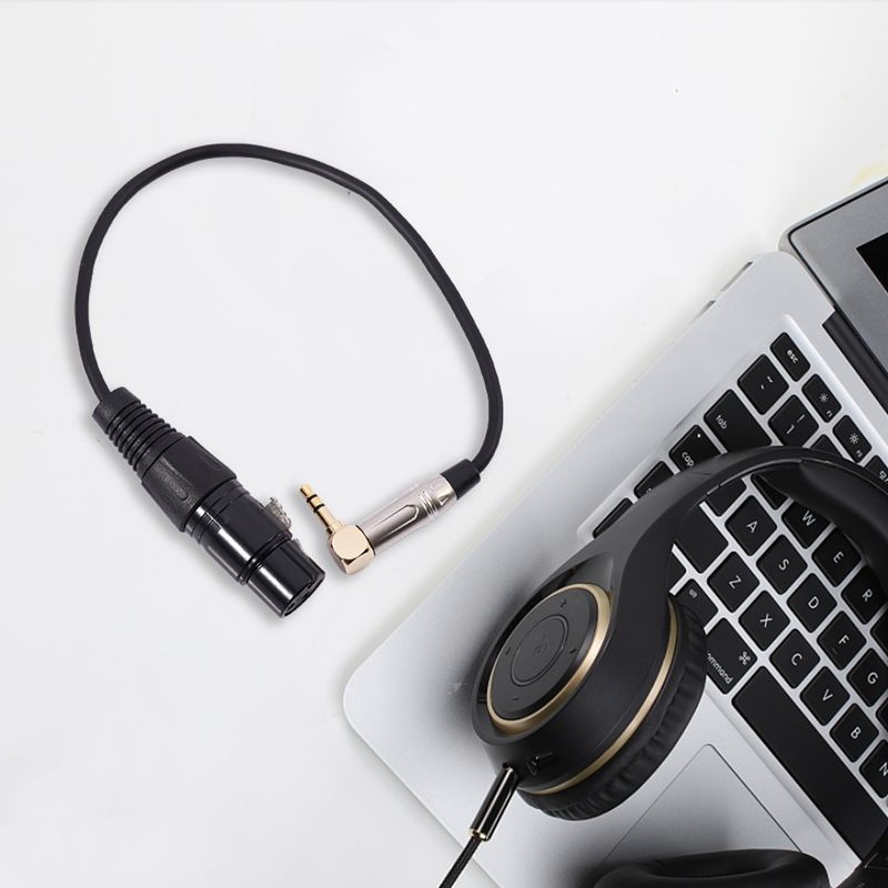 Dây Cáp Chuyển Đổi Âm Thanh 0.3m 90 Độ 3.5mm Trs Sang Xlr 3pin Chuyên Dụng Cho Đàn Guitar Điện