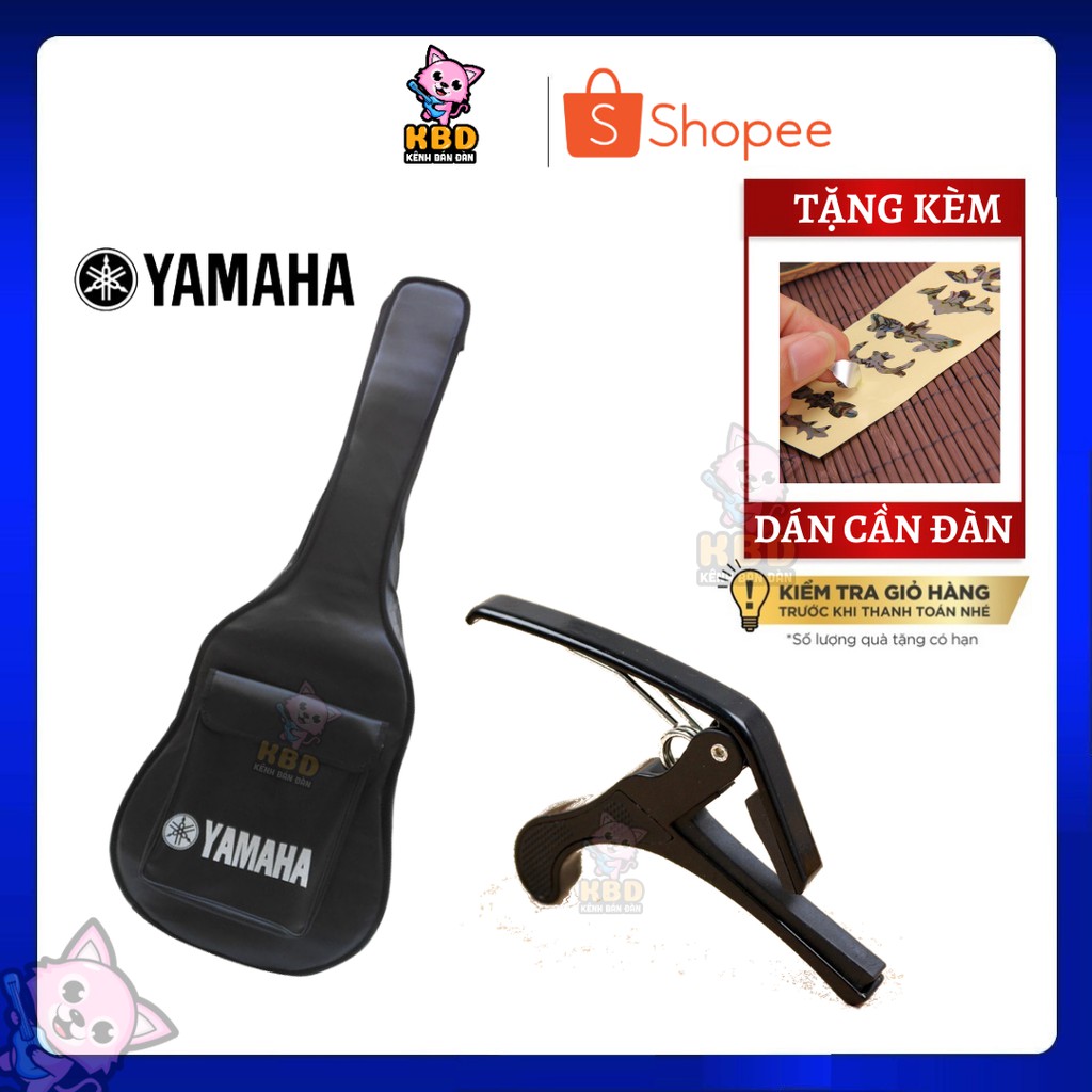 Bao da guitar 3 lớp YAMAHA + Capo kẹp đàn Acoustic Thép không rỉ