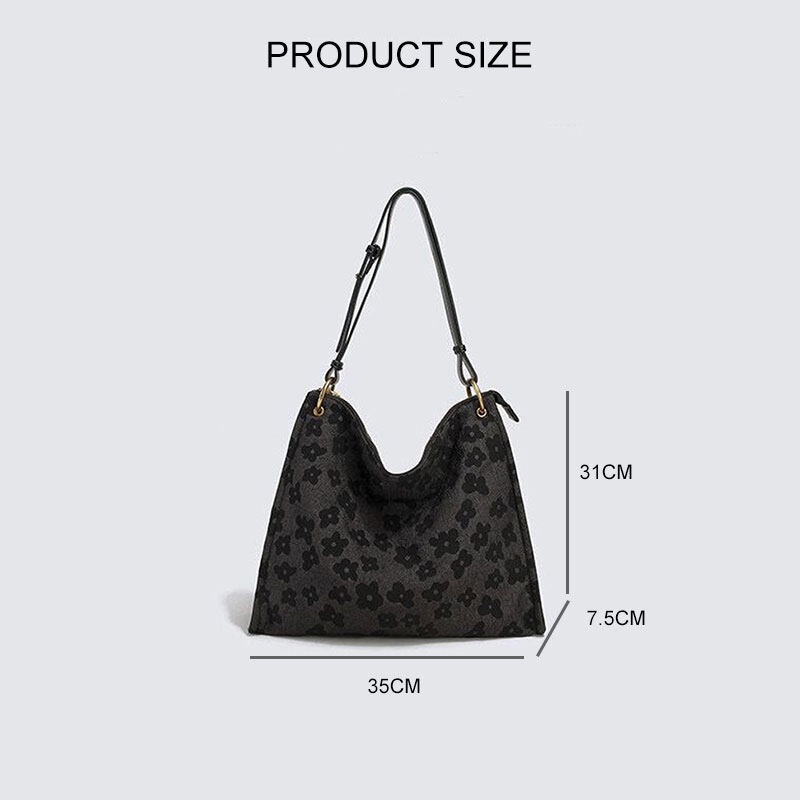 Túi tote đeo vai YADOU sức chứa lớn in họa tiết dễ thương phong cách retro thiết kế thời trang cho nữ