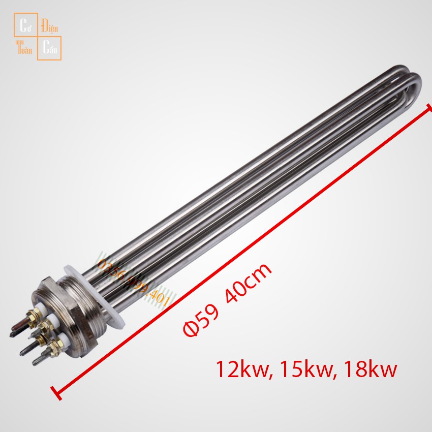 Điện trở đun dầu , điện trở nấu rượu inox 304 40cm ( Điện trở nồi phở,nồi hơi, nồi cháo)