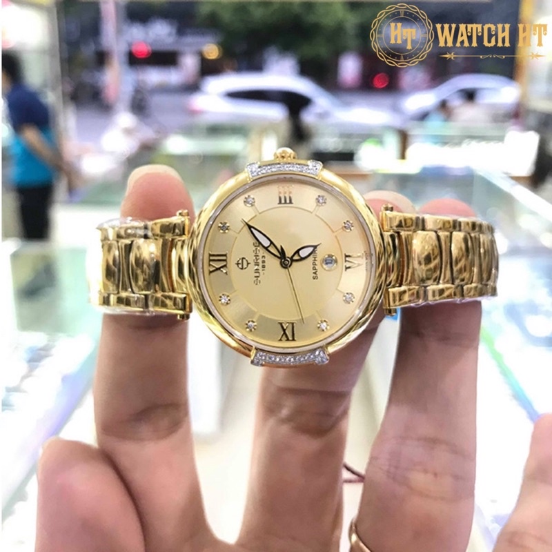 Đồng hồ nữ SUNRISE 9801AA Sang trọng đẳng cấp Kính Sapphire chống xước chống nước