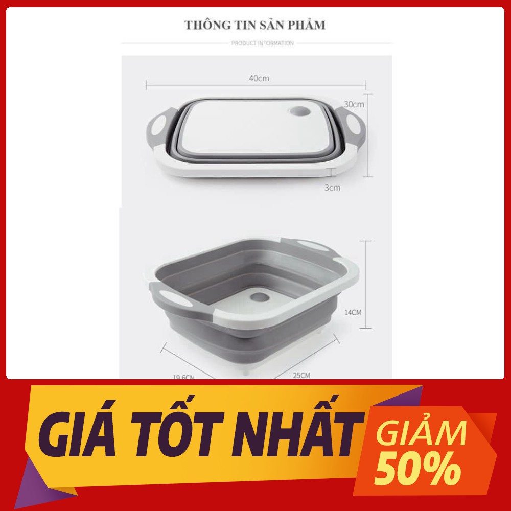 [Sale toàn shop] Chậu thớt đa năng gấp gọn