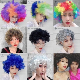 Tóc giả xù màu sắc hóa trang chú hề