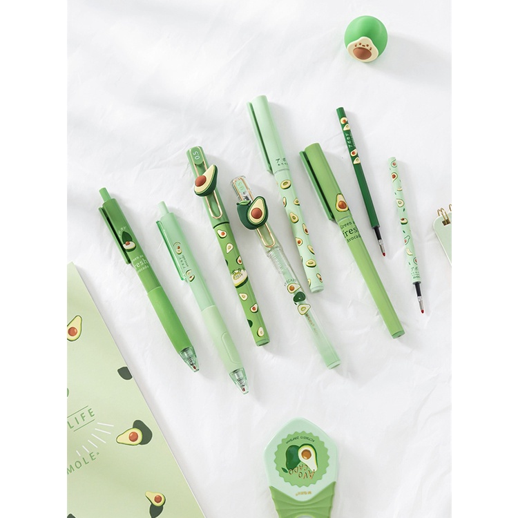 Bút gel ngòi 0.5mm mực đen hình quả bơ độc đáo