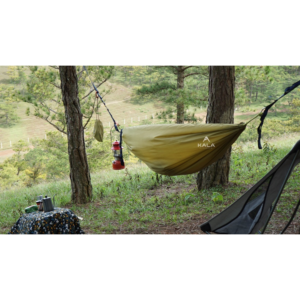 Võng dù vải Đài Loan 2 LỚP tặng 5m dây