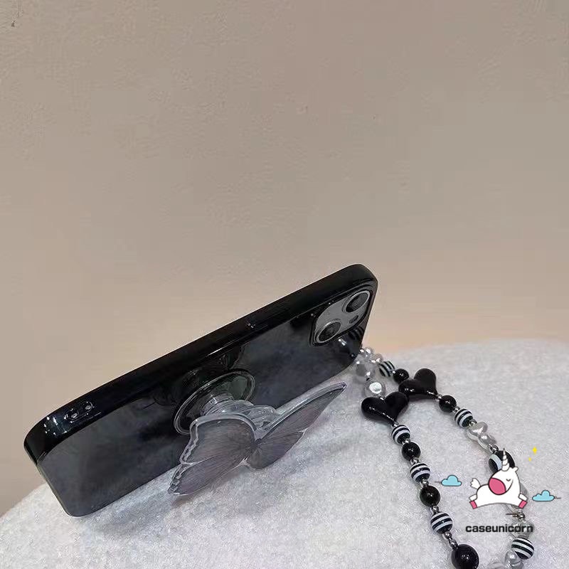 Ốp Điện Thoại Họa Tiết Bươm Bướm Sang Trọng Kèm Giá Đỡ Cho iPhone 11 14 13 12 Pro Max XR X XS Max 7 8 Plus 7plus