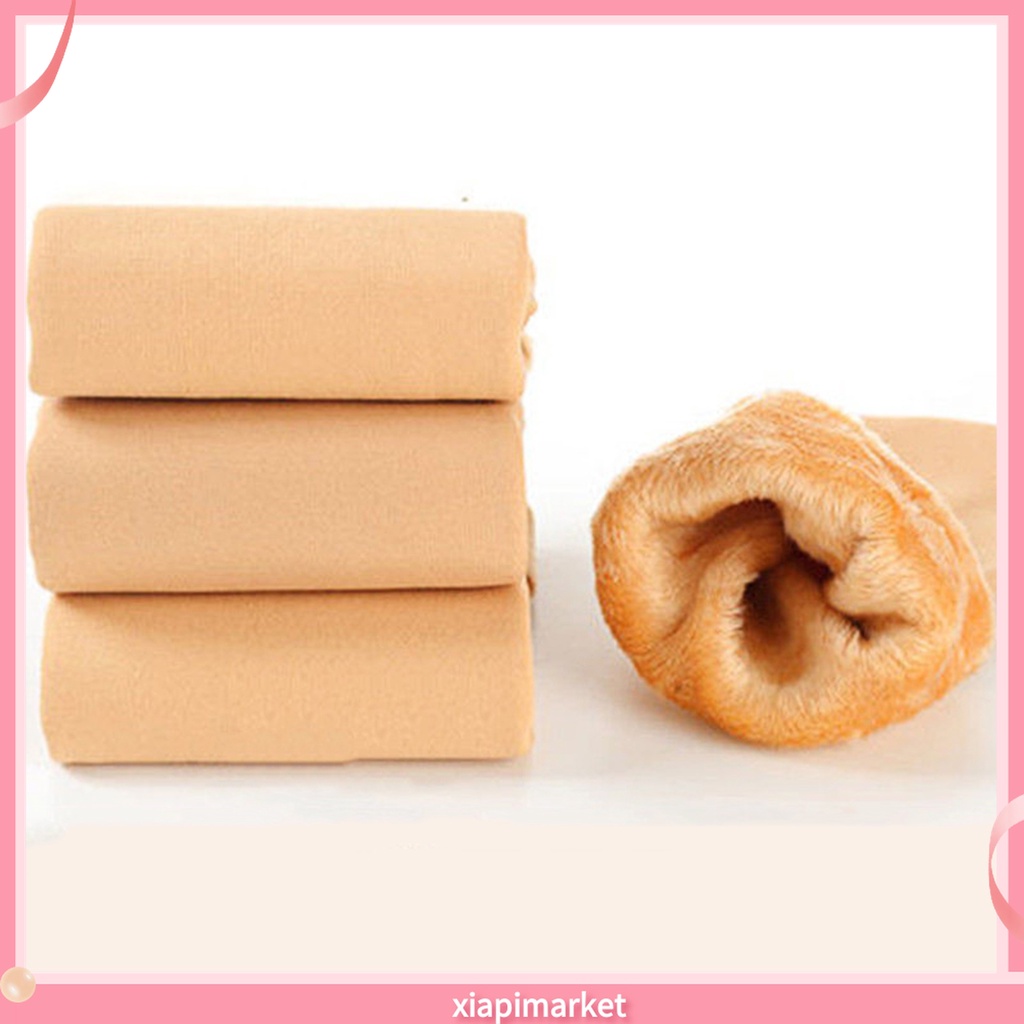 [XP] 1 Đôi Vớ Lông Nhung Siêu Mềm Co Giãn Màu Trơn Thời Trang Thu Đông