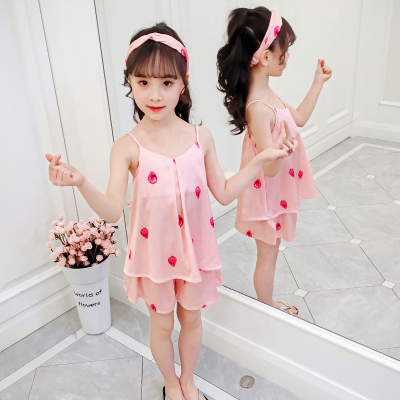 Bộ Đồ Ngủ Ngắn Tay Bằng Lụa Xinh Xắn Dành Cho Nữ | BigBuy360 - bigbuy360.vn