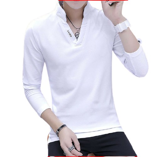Áo thun nam tay dài có cổ thêu họa tiết chất vải thun cotton xịn mềm mịn co giãm mặc mát cao cấp - ATTD2