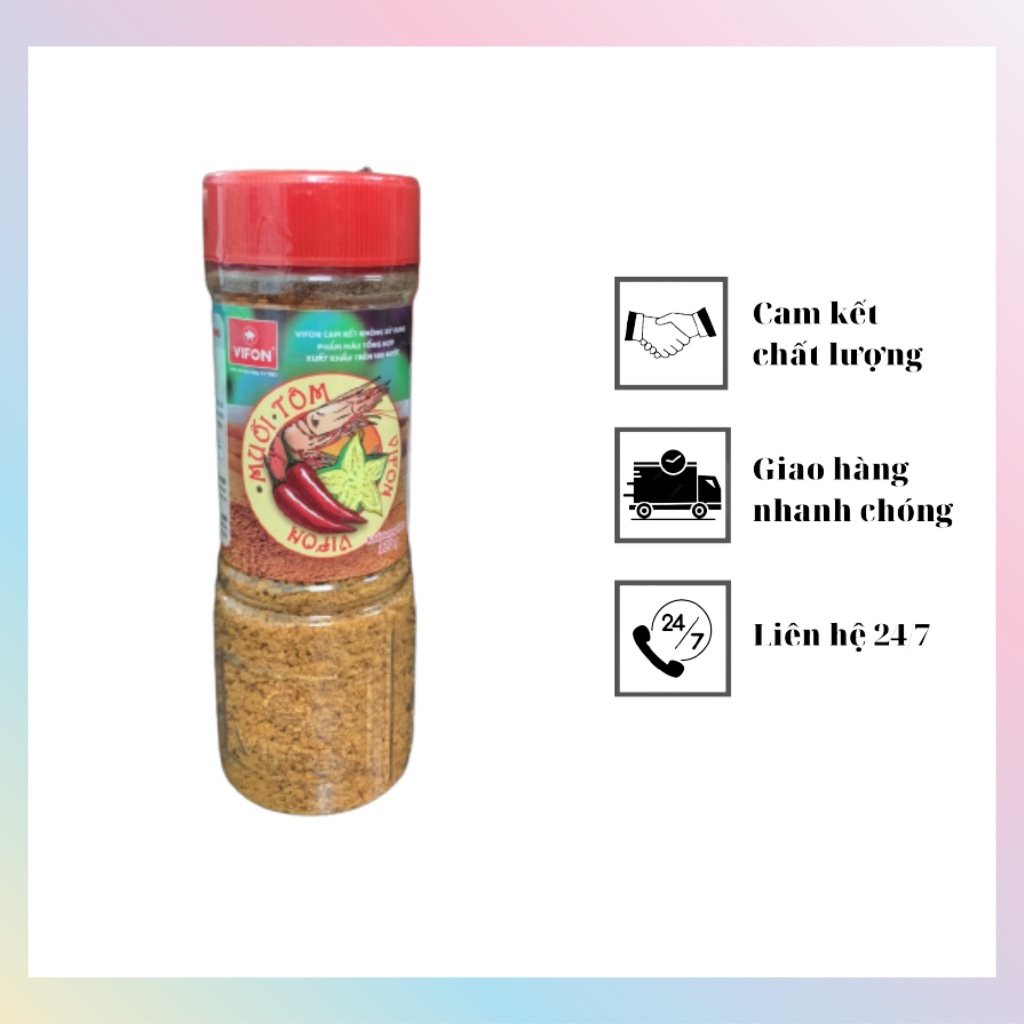 Muối tôm tự nhiên, muối tôm nguyên chất thơm ngon Vifon 120gram