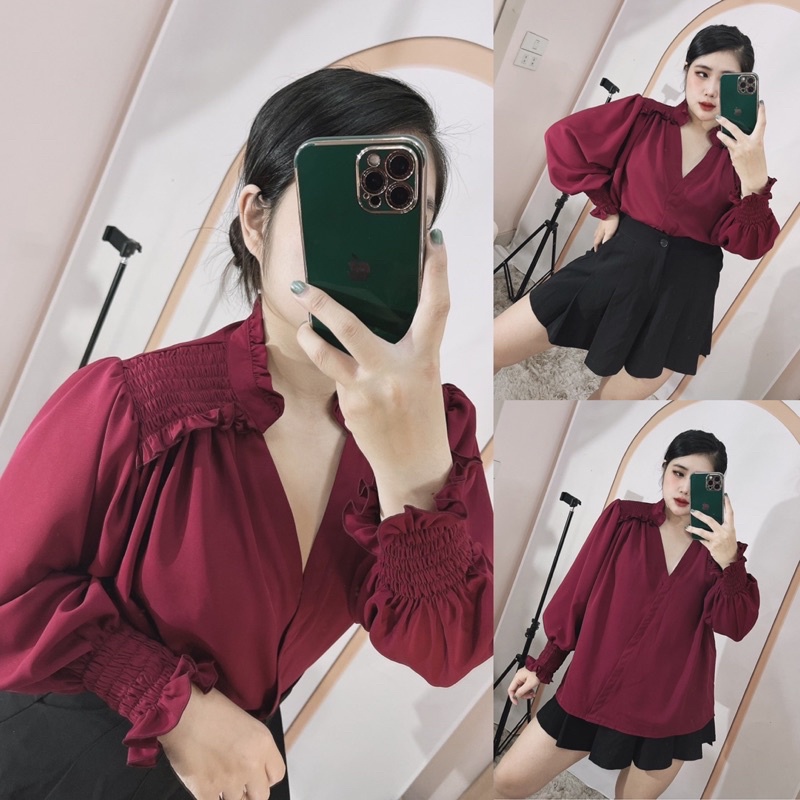 [MÚP BIGSIZE 60-100KG] Áo cổ V habutai