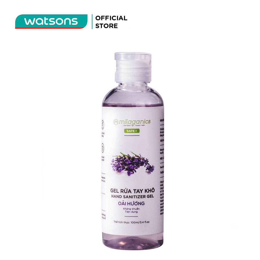Gel Rửa Tay Khô Milaganics Hand Sanitizer Oải Hương Kháng Khuẩn 100ml
