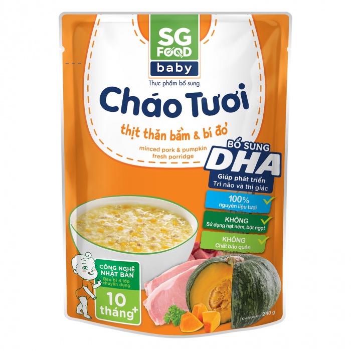 Cháo tươi Sài gòn Food Baby 240( 6 vị) Cho Bé từ 10 Tháng