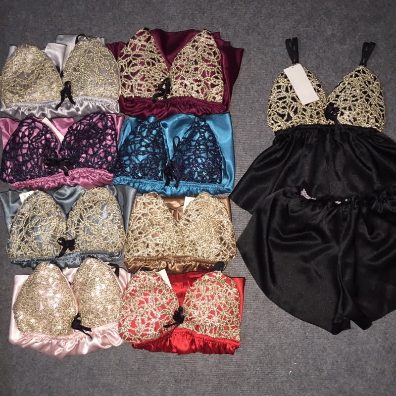 ✨ĐỒ NGỦ SEXY PHI MÚT PHỐI NHŨ ÁNH KIM SIÊU ĐẸP✨ | BigBuy360 - bigbuy360.vn