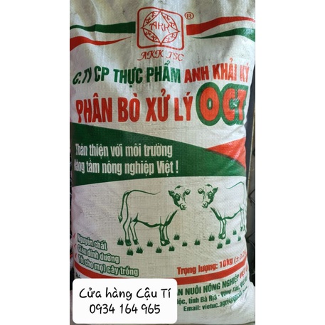 Bao 10 kg phân bò đã qua xử lý mùi, tăng dinh dưỡng cho cây phát triển, ra hoa, trái ngọt