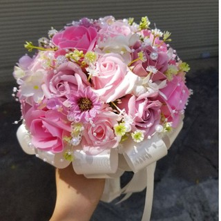 BÓ HOA CƯỚI CẦM TAY CÔ DÂU HOA HỒNG SÁP, TẶNG KÈM HOA CÀI ÁO CHÚ RỄ, BÓ HOA CƯỚI HIỆN ĐẠI, LƯU GIỮ BỀN LÂU