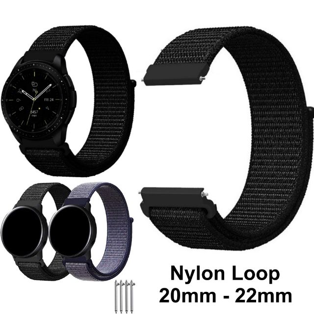 Dây đeo đồng hồ 20mm / 22mm Nylon cho Samsung Gear S2, Gear s3, Galaxy Watch 42 / 46mm