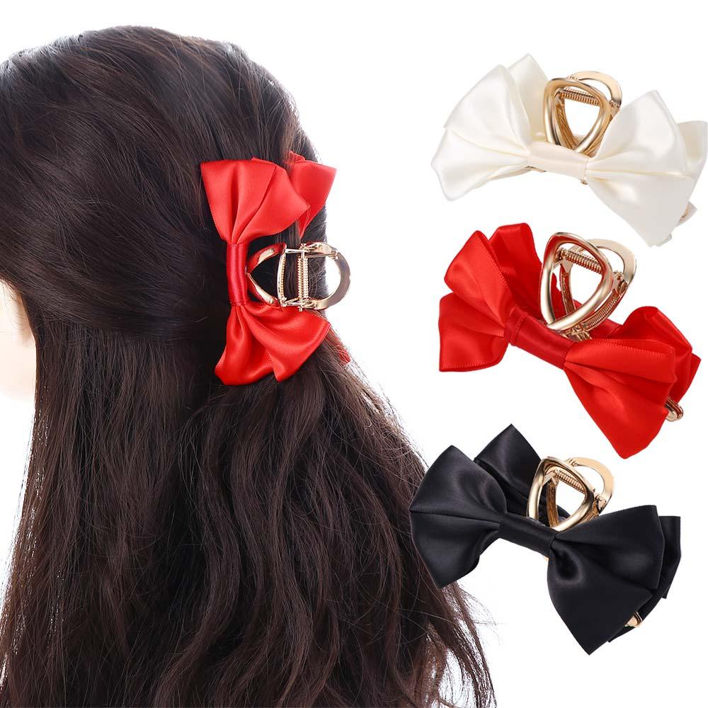 Kẹp Tóc Càng Cua Lớn Hình Nơ Sau Lưng Phong Cách Vintage Thanh Lịch Cho Nữ 2Lilife