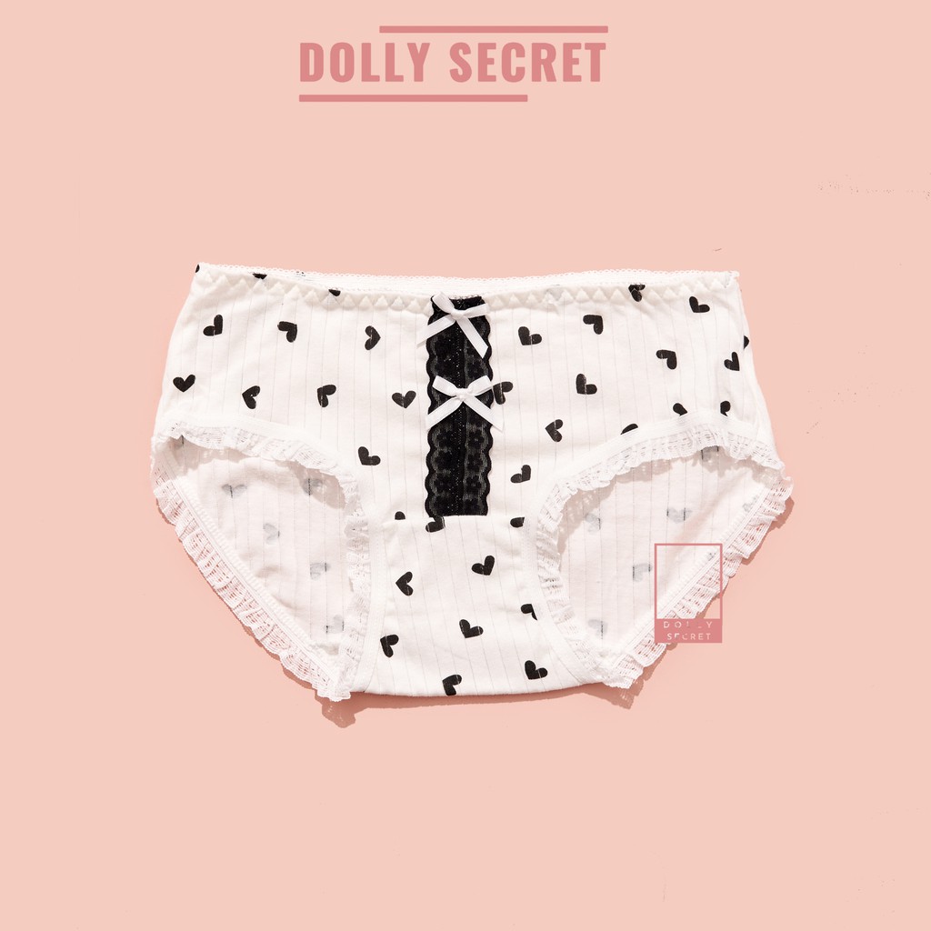 Set quần lót nữ dễ thương len tăm cotton thun lạnh kháng khuẩn quà tặng ý nghĩa DOLLYSECRET QL042 | BigBuy360 - bigbuy360.vn