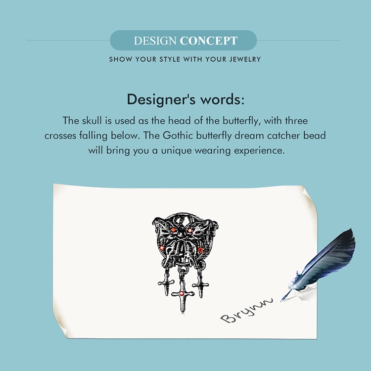 BAMOER Hạt Bạc 925 Biểu Tượng Celtic Gothic Treo Vòng Tay Và Vòng cổ Diy